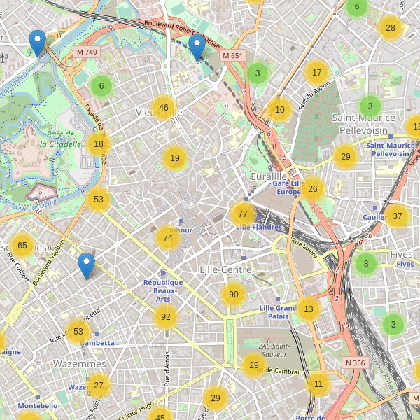Carte des stationnement-velos à Lille Thumbnail