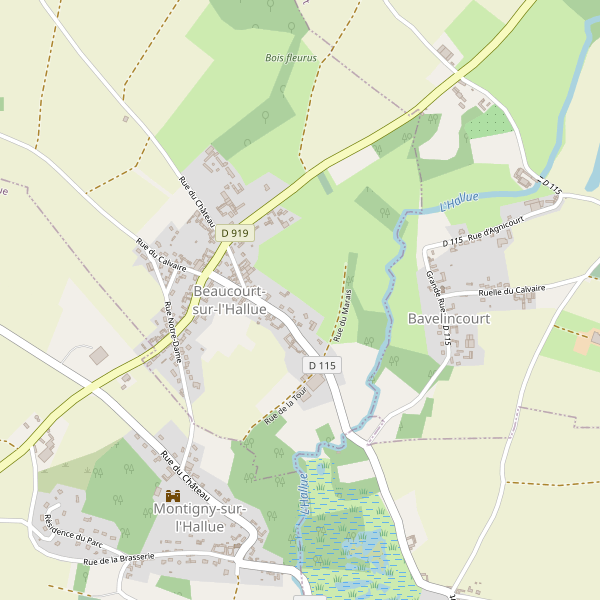 Carte des hotels à Beaucourt-sur-l'Hallue Thumbnail