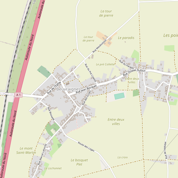 Carte des hotels à Beuvraignes Thumbnail