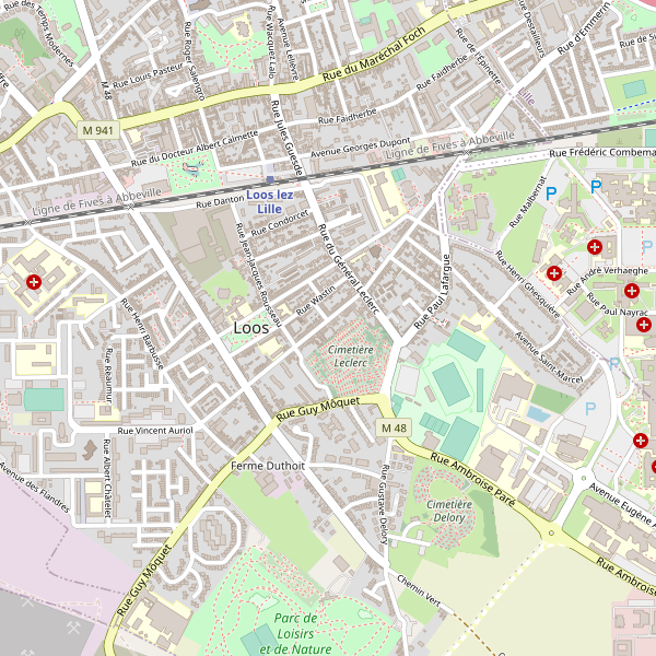 Carte des hotels à Loos Thumbnail