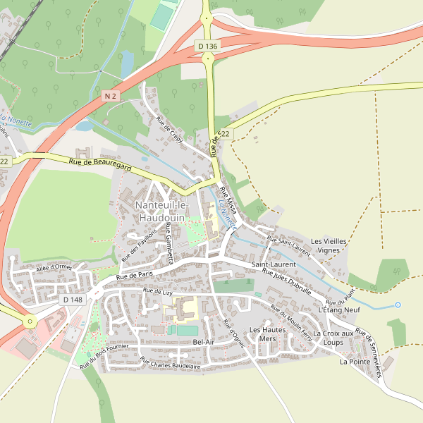 Carte des hotels à Nanteuil-le-Haudouin Thumbnail
