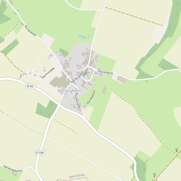 Carte des hotels à Reclinghem Thumbnail