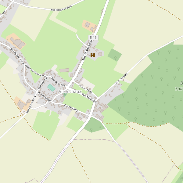 Carte des bedandbreakfast à Vironchaux Thumbnail
