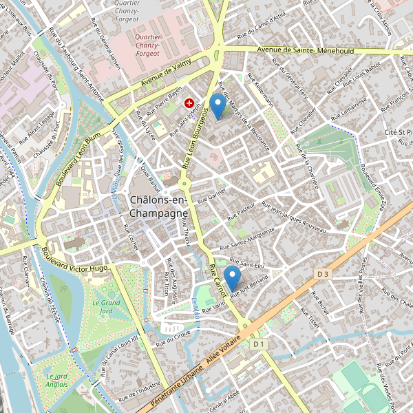 Carte des bibliotheques à Châlons-en-Champagne Thumbnail