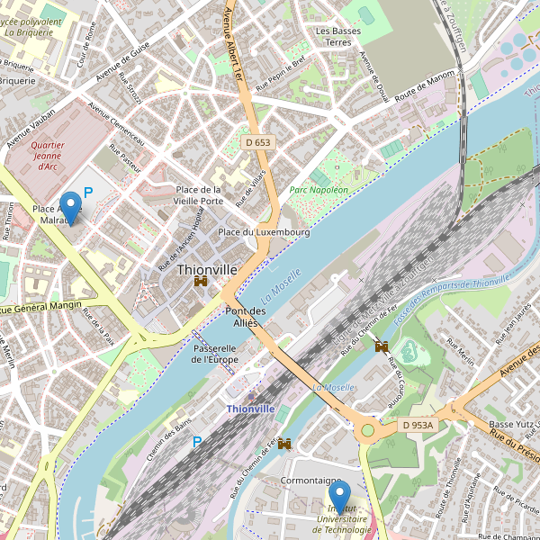 Carte des bibliotheques à Thionville (Moselle) Thumbnail
