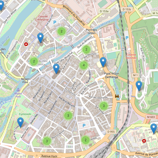 Carte des eglises à Metz (Moselle) Thumbnail