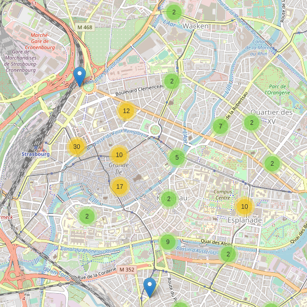 Carte des guichets-automatiques à Strasbourg Thumbnail