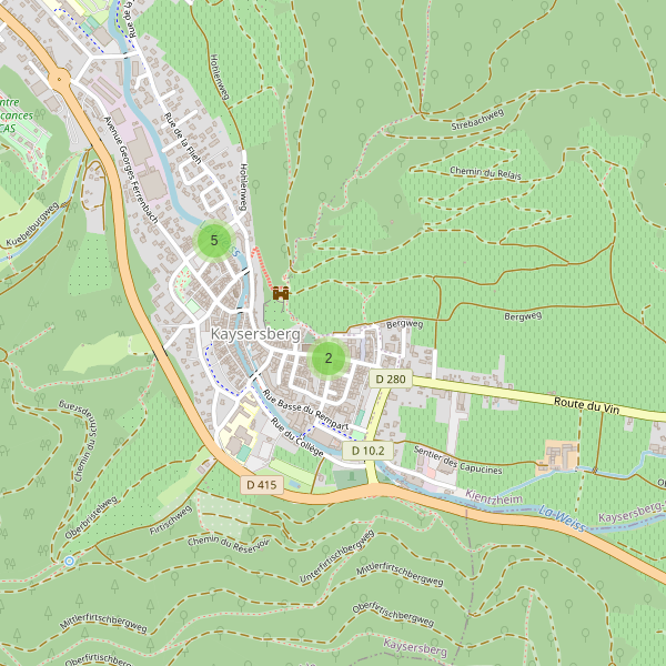 Thumbnail Carte des hôtels à Kaysersberg