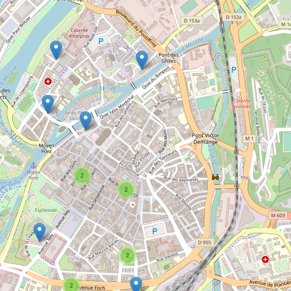 Thumbnail Carte des hôtels à Metz (Moselle)