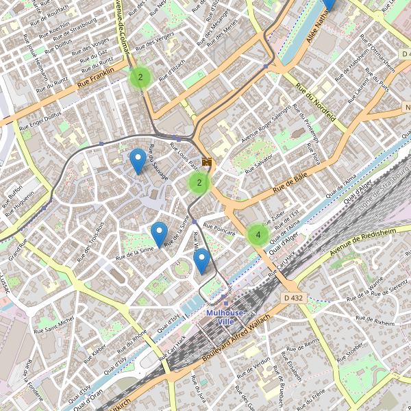 Thumbnail Carte des hôtels à Mulhouse