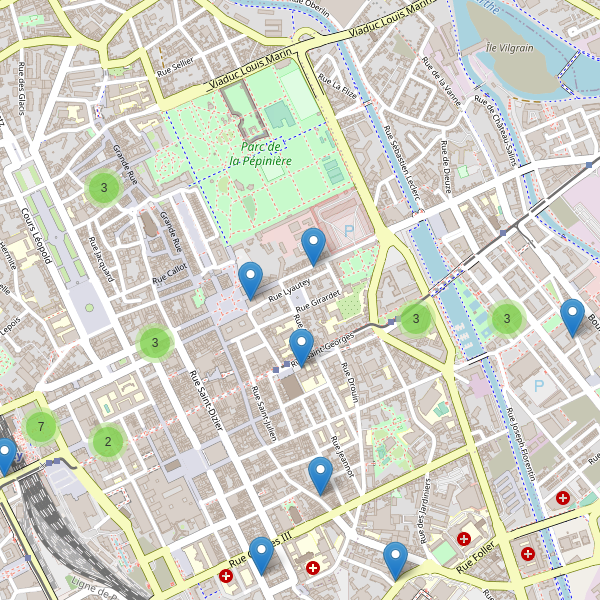 Thumbnail Carte des hôtels à Nancy