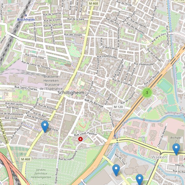 Thumbnail Carte des hôtels à Schiltigheim