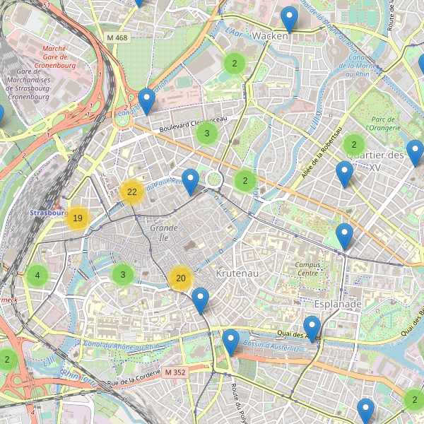 Thumbnail Carte des hôtels à Strasbourg