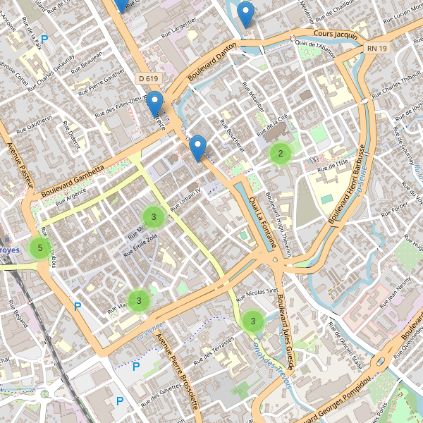 Thumbnail Carte des hôtels à Troyes