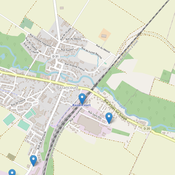 Carte des parkings à Bazancourt (Marne) Thumbnail