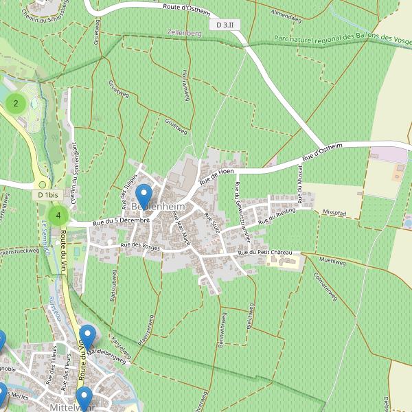 Carte des parkings à Beblenheim Thumbnail