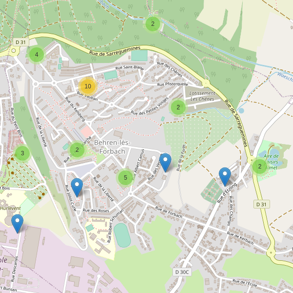 Carte des parkings à Behren-lès-Forbach Thumbnail