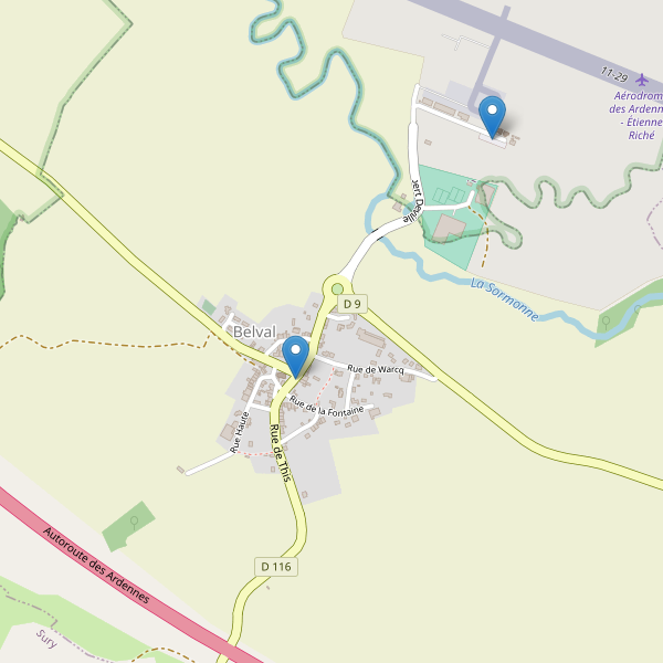 Carte des parkings à Belval (Ardennes) Thumbnail