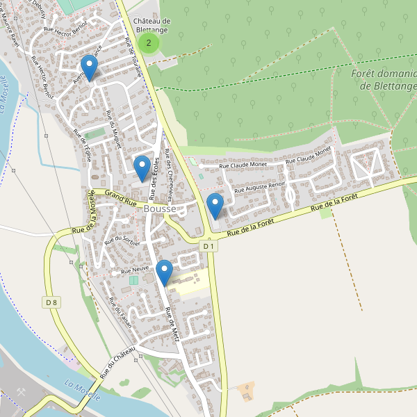 Carte des parkings à Bousse (Moselle) Thumbnail