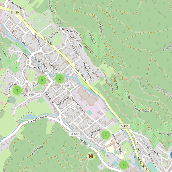 Carte des parkings à Buhl (Haut-Rhin) Thumbnail