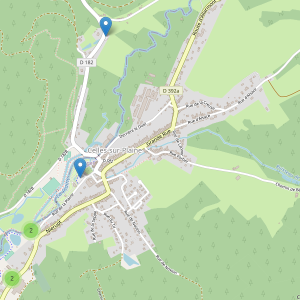 Carte des parkings à Celles-sur-Plaine Thumbnail