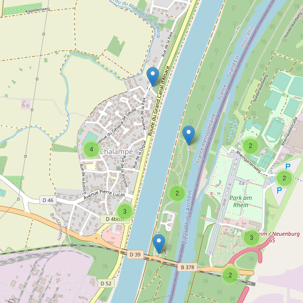 Carte des parkings à Chalampé Thumbnail