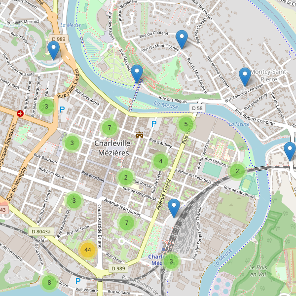 Thumbnail Carte des parkings à Charleville-Mézières