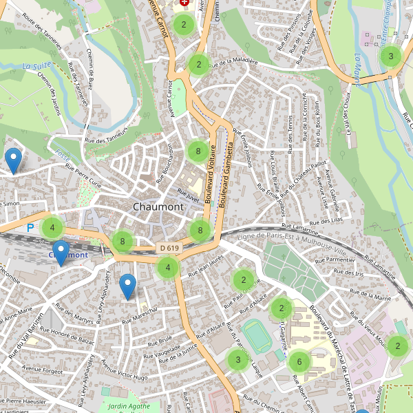 Thumbnail Carte des parkings à Chaumont (Haute-Marne)