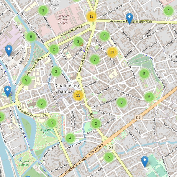 Thumbnail Carte des parkings à Châlons-en-Champagne