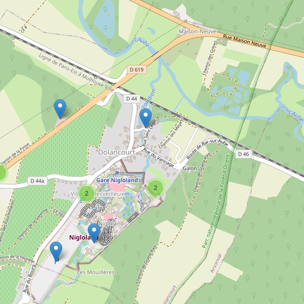 Carte des parkings à Dolancourt Thumbnail