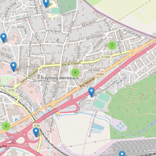 Carte des parkings à Freyming-Merlebach Thumbnail
