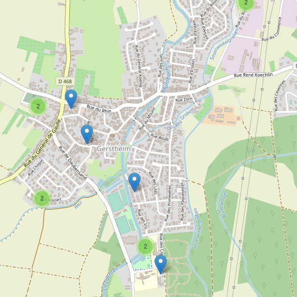Carte des parkings à Gerstheim Thumbnail