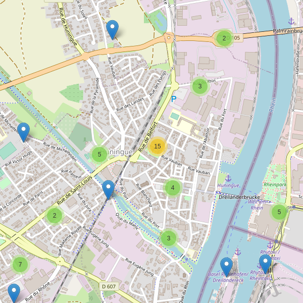 Carte des parkings à Huningue Thumbnail