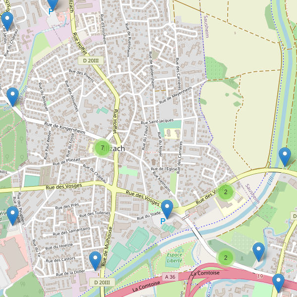 Carte des parkings à Illzach Thumbnail