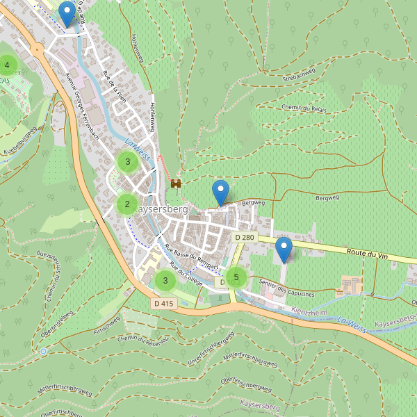 Carte des parkings à Kaysersberg Thumbnail