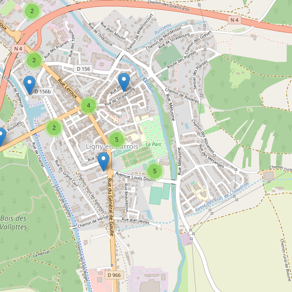 Carte des parkings à Ligny-en-Barrois Thumbnail