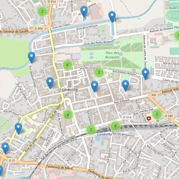 Carte des parkings à Lunéville Thumbnail