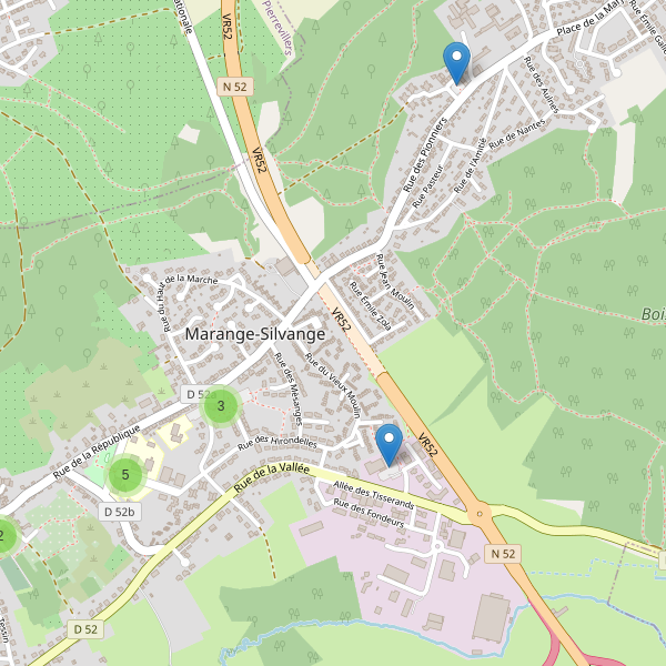 Carte des parkings à Marange-Silvange Thumbnail