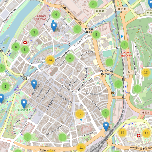 Thumbnail Carte des parkings à Metz (Moselle)