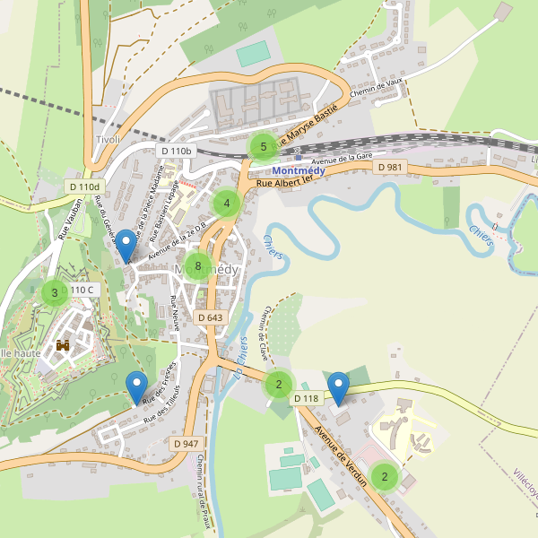 Carte des parkings à Montmédy Thumbnail