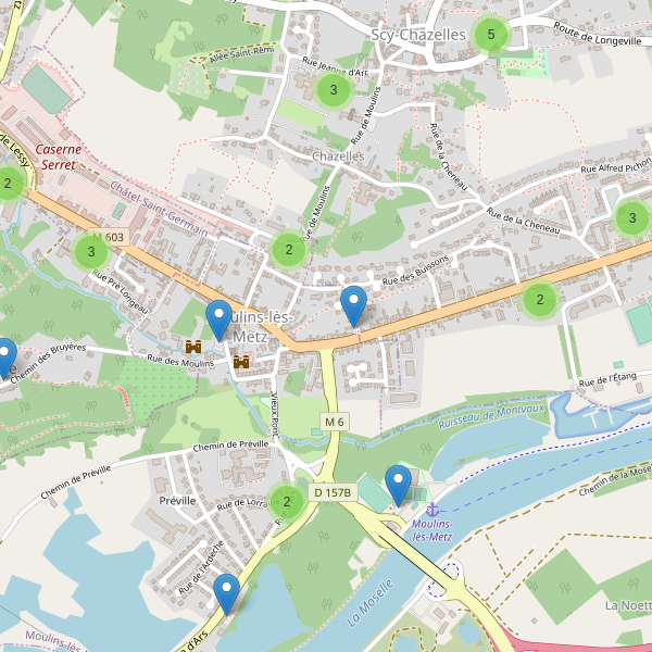 Carte des parkings à Moulins-lès-Metz Thumbnail