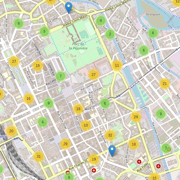 Thumbnail Carte des parkings à Nancy