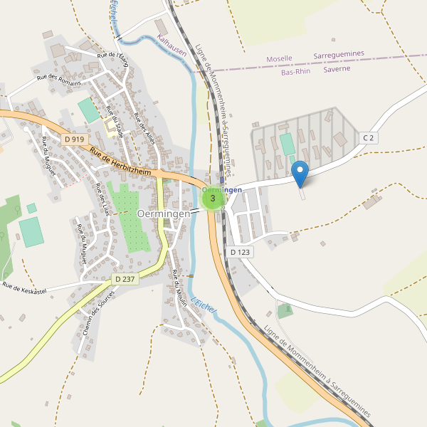 Carte des parkings à Oermingen Thumbnail