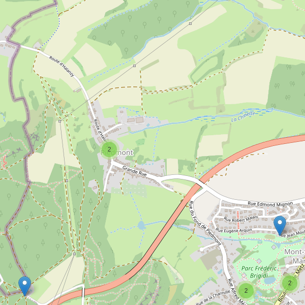 Carte des parkings à Piedmont Thumbnail