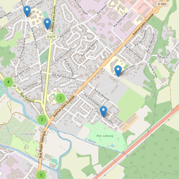 Carte des parkings à Pont-Sainte-Marie Thumbnail