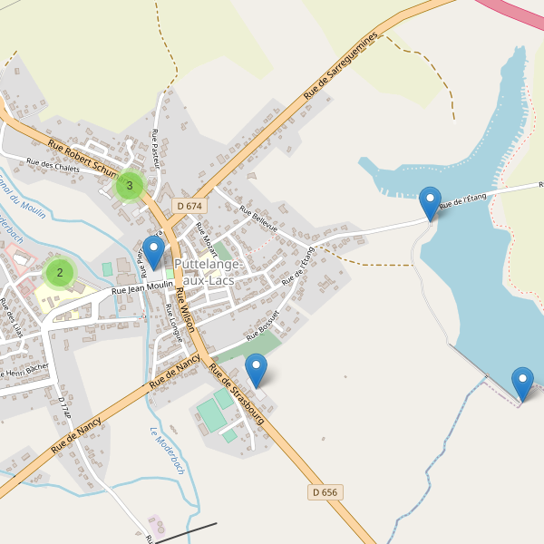 Carte des parkings à Puttelange-aux-Lacs Thumbnail
