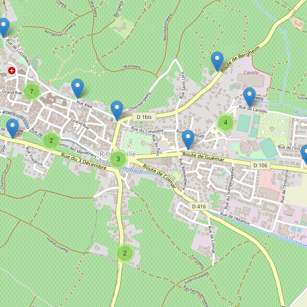 Carte des parkings à Ribeauvillé Thumbnail