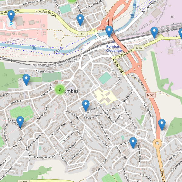 Carte des parkings à Rombas Thumbnail