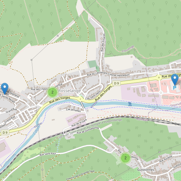 Carte des parkings à Rosselange Thumbnail