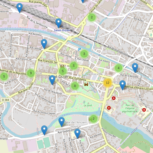 Carte des parkings à Saint-Dizier Thumbnail